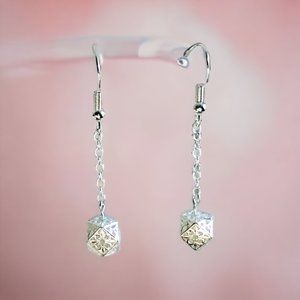 Sterling Silver and Octagonal Bead Earrings